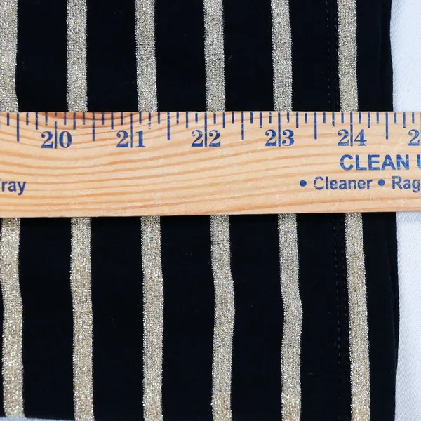 Lauren‎ Ralph Lauren Top Womens Large Black Gold Metallic Striped Long Sleeve L - Image 9