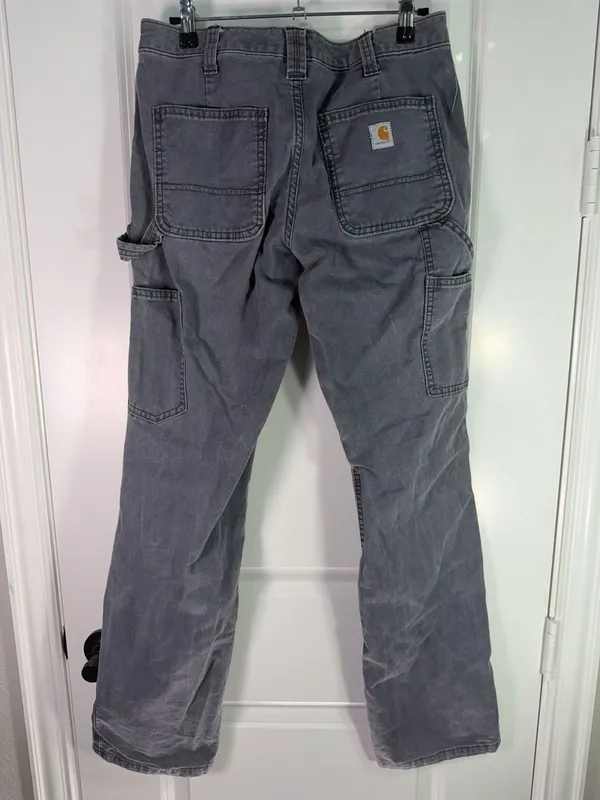 Carhartt Original Fit Gray Canvas Work Pants Carpenter Utility Size 4 Regular - Image 4