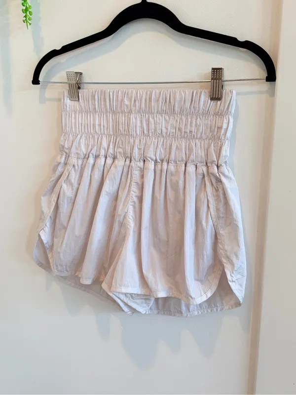 FP Movement Smocked Waist White Women’s Athletic Running Shorts Size Small - Image 2