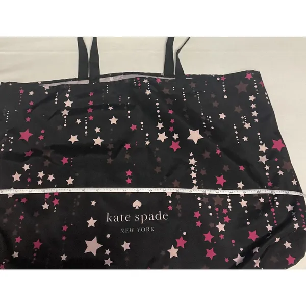 Kate Spade New York Star Print Nylon Tote Bag Black Pink - Image 6
