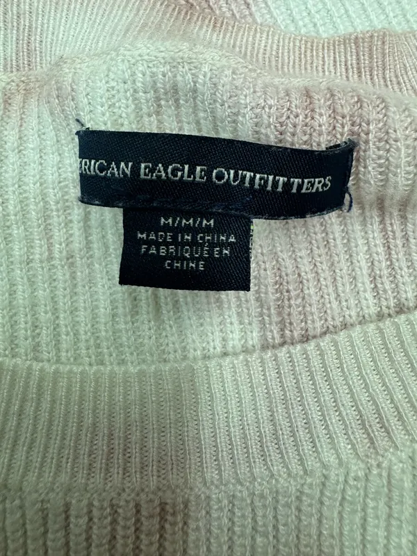 American Eagle Pink and White Tie Dye Sweater Size Medium - Image 3