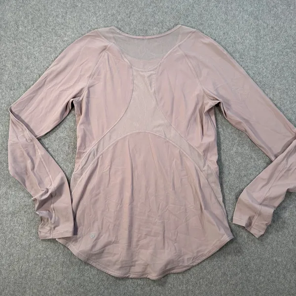 Lululemon Sculpt Long Sleeve T-Shirt Women's 4 No Size Tag Mesh Panel Active Run - Image 6