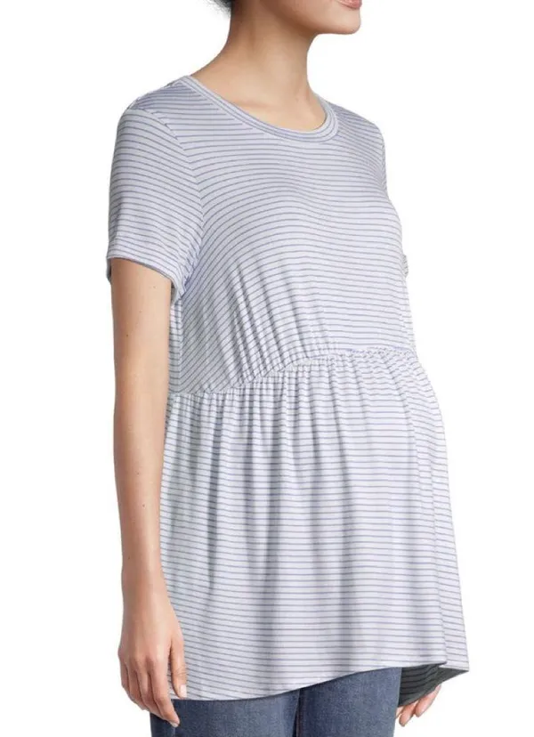 Time and Tru Womens Striped Maternity Smock Top Size Large 12-14 New - Image 4