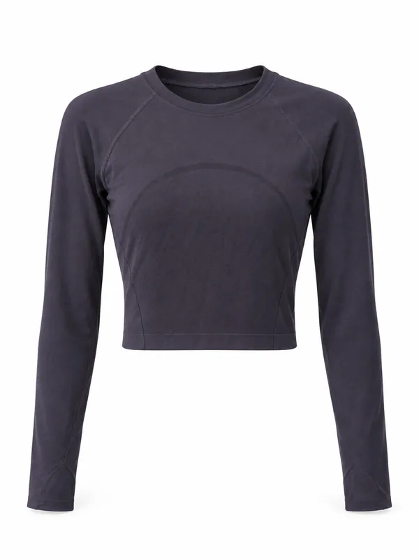 Lululemon Cropped Long Sleeve Athletic Top Purple Size 8 - Image 2