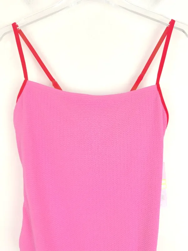 NWT Wild Fable Pucker Textured One Piece Swimsuit Pink Size Medium M 8-10 NEW - Image 4