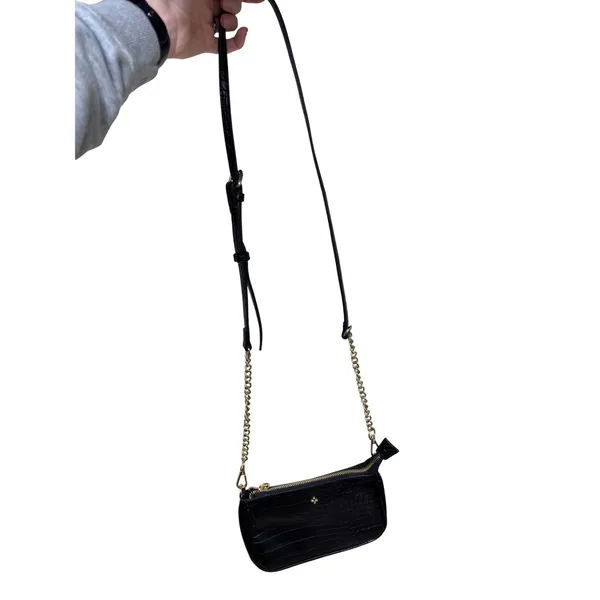 PETA +‎ JAIN Danny Cros Crossbody Bag Women Small Black Embossed Leather - Image 4