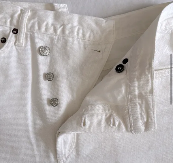 Agolde White Criss Cross Jean Shorts - Image 2