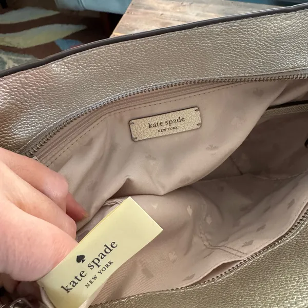 2 piece! Kate Spade Metallic Jackson Leather Medium Satchel Crossbody AND Wallet - Image 15