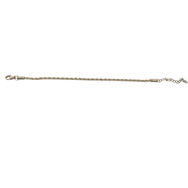 Rope‎ Bracelet Women Twisted Chain Gold Tone Adjustable 6-8in - Image 2
