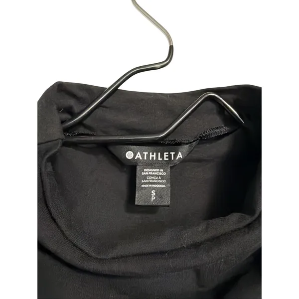 Athleta Womens‎ Mock Neck Sleeveless Tank Top Black Cotton Blend Size S Small - Image 3