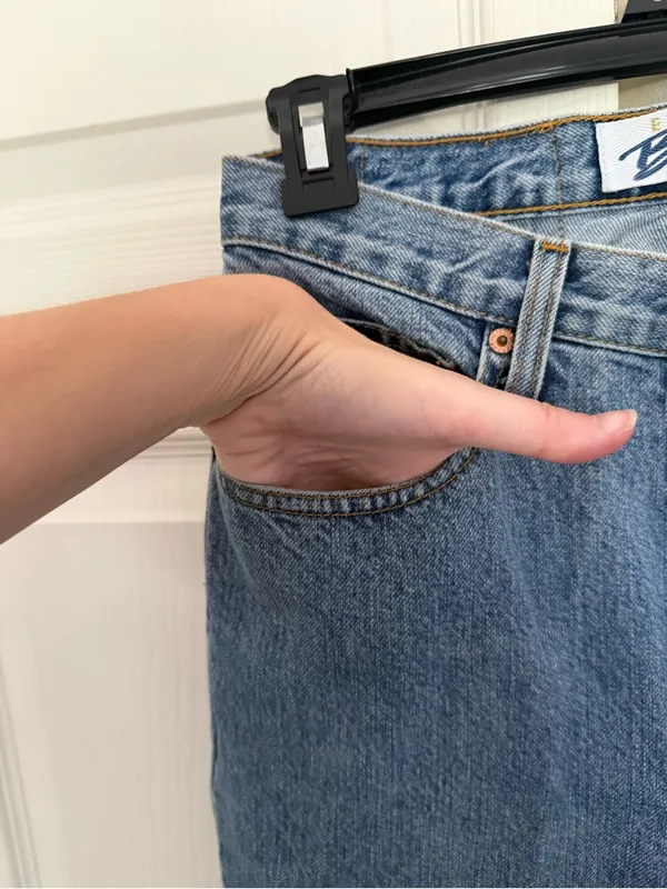 Vintage Express Women's Blue Jeans Straight Skinny High Waisted Size 7/8 Long - Image 6