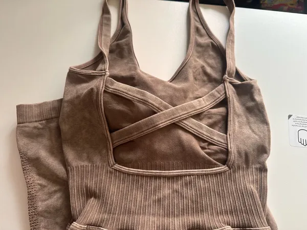 Boutique Level Up Washed Romper Camel - Image 3