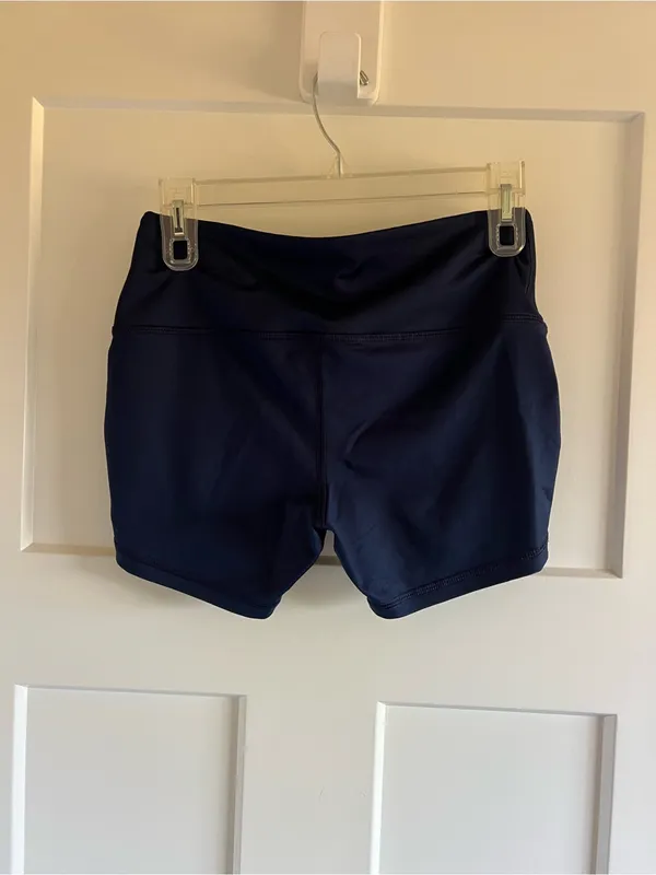 adidas Navy High-Waist Athletic Shorts - Image 3
