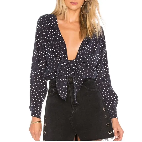 Capulet Blue  and White Polka Dot Bodysuit - Image 4
