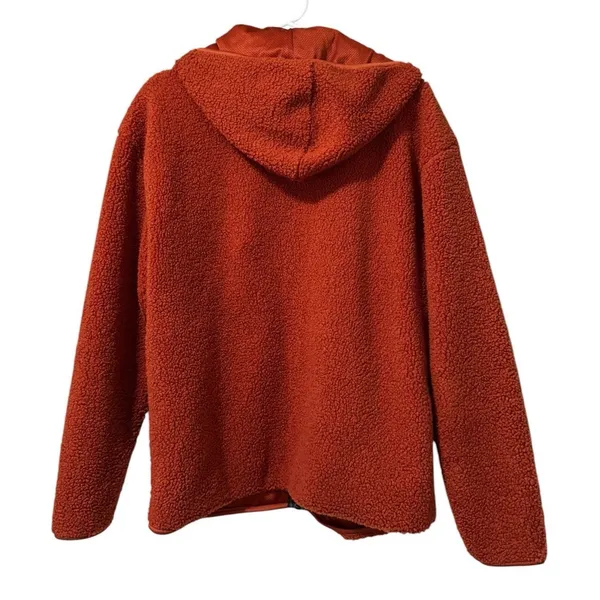 Old Navy Women Size Medium Sherpa Jacket Zip Pockets Polyester Fall Autumn Cozy - Image 2