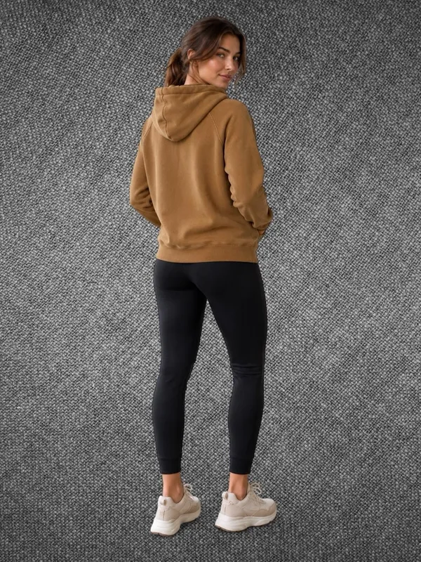 Zara Women’s Size Small Camel Brown Washed Pullover Hoodie Sweatshirt - Image 8