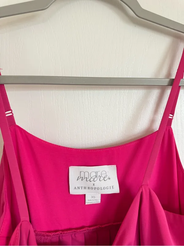 Anthropologie Mare Mare Pink Pleated Maxi Dress - Image 3