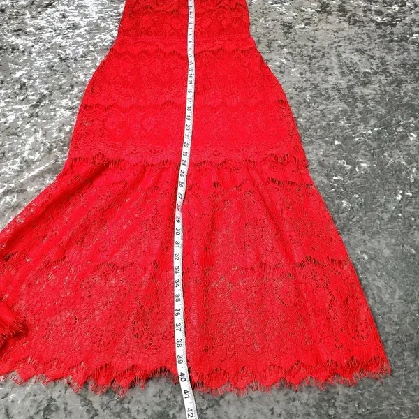 Lulu's Manning Red Lace Tiered‎ Midi Dress - Image 8