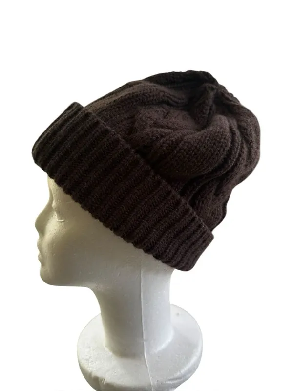 Madewell Chunky Cable-Stitch Beanie in brown - Image 2