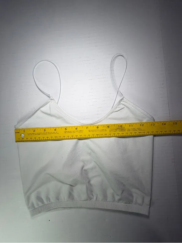 Intimately Free People Classic White Ribbed Cropped Cami Adjustable Straps M/L - Image 2