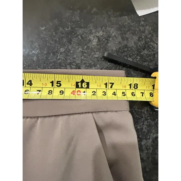 Wide Leg Tan Polyester Blend Dress Pants High Rise Pockets Size 2X XXL Pleats - Image 6
