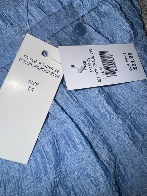 Dalin. Light Blue Blouse Size M - Image 6