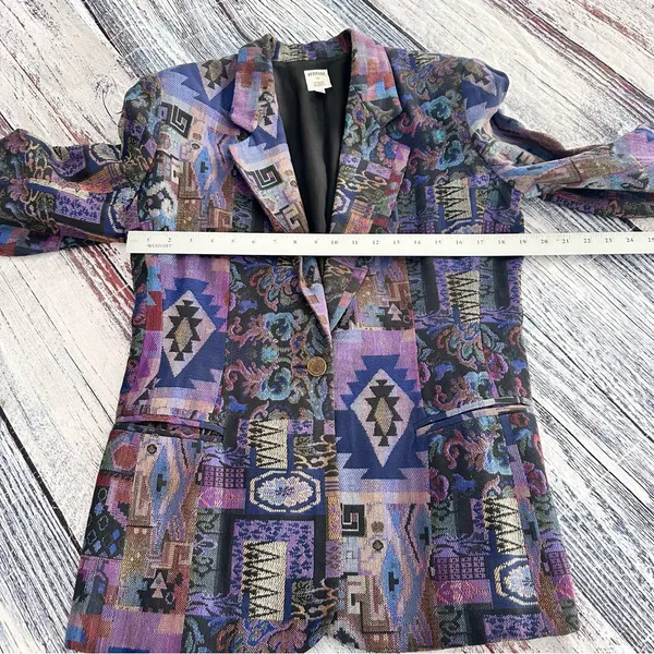 Vintage “Attitude” Women's Multicolor Southwest Patterned Blazer - Image 9