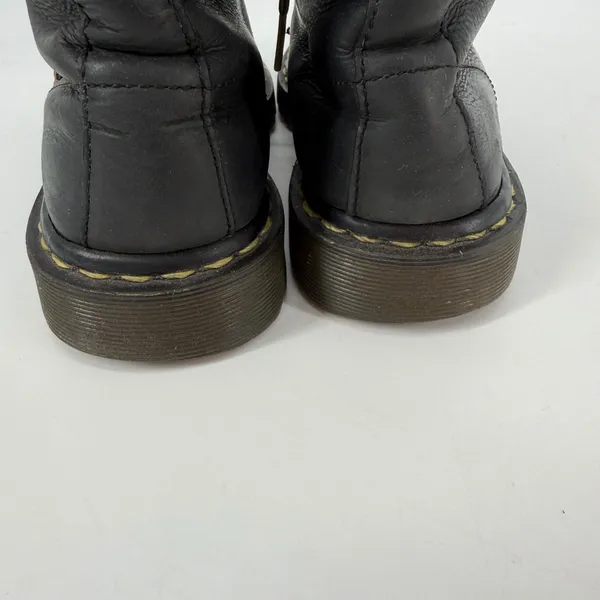 Dr. Martens Luana Black Leather Lace Up‎ Combat Boots Floral Lining Women 6 US - Image 7