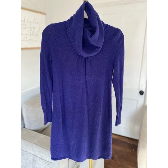 Banana Republic Cashmere Wool Mini Dress Sweater Cowl Neck Quiet Luxury Scandi S - Image 2
