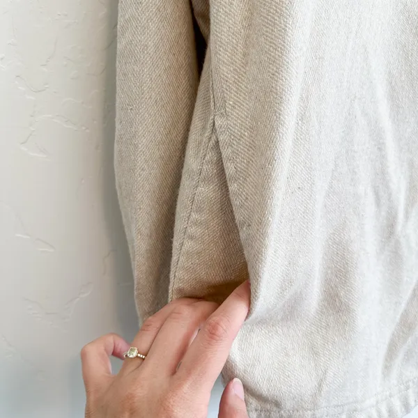 Rhythm | Oyster Knit Oversized Relaxed Fit Shacket Top in Cream Size‎ Small - Image 9