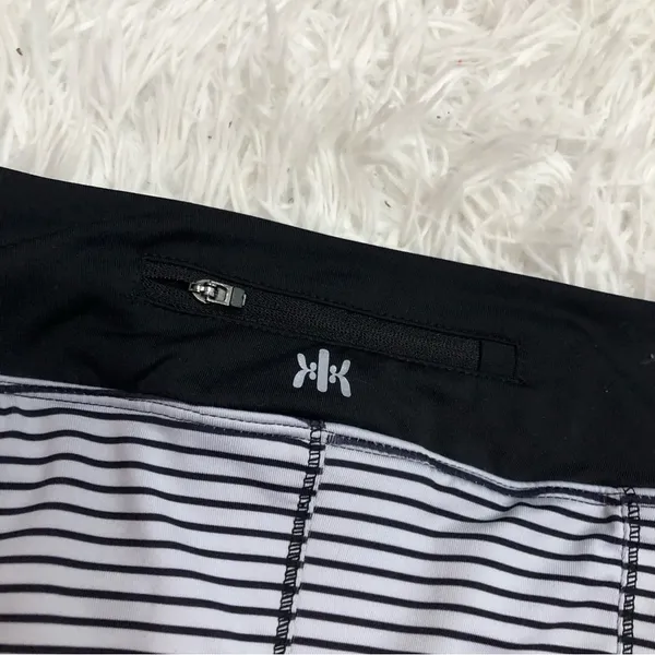 Kyodan Striped Pleated‎ Athletic Skort Skirt Black White Large - Image 6