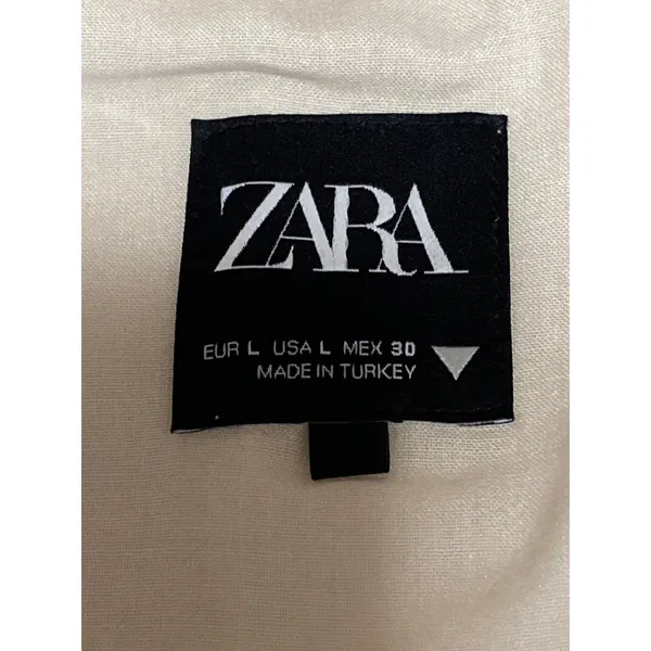 Zara Beige Sleeveless Knit V Neck Button Down Vest Shirt Blouse Crop Top Size L - Image 5