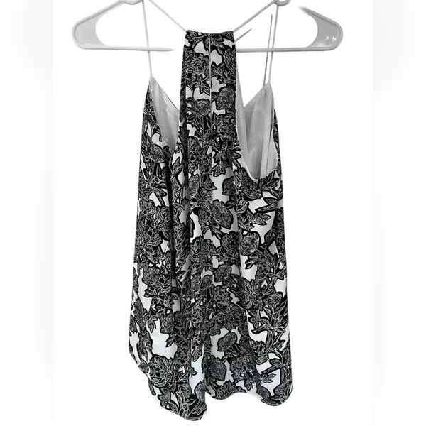 Express Black and White Floral Spaghetti Strap Top - Image 3