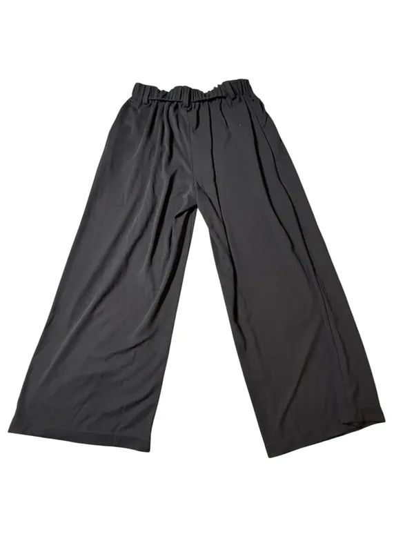 Halara High Waisted Wide Leg Pleated Trouser Pants Black Size Large L Flowy - Image 4