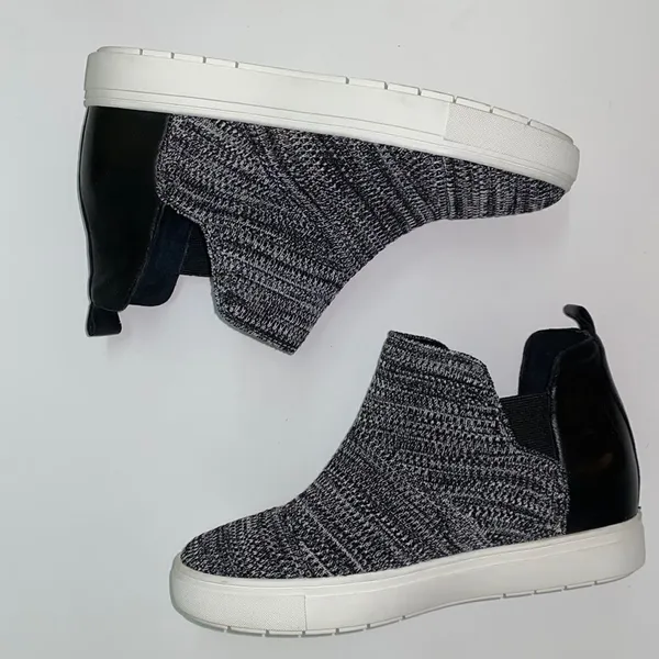 Flyknit Slip-On Black Wedge Sneakers A17‎ - Image 2