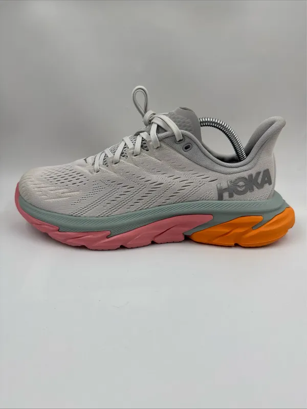 Hoka One One Women’s Clifton Edge Running Shoes Us10 Gray Pink Orange 1110511 - Image 10