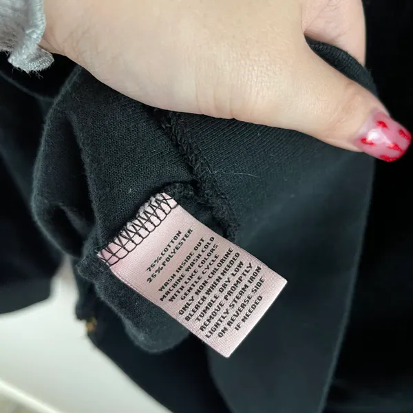 Y2K Black Velvet Velour Hooded Tracksuit Jacket Sweatshirt - Image 10