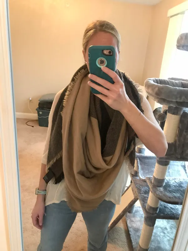 Poncho Scarf Tan - Image 2