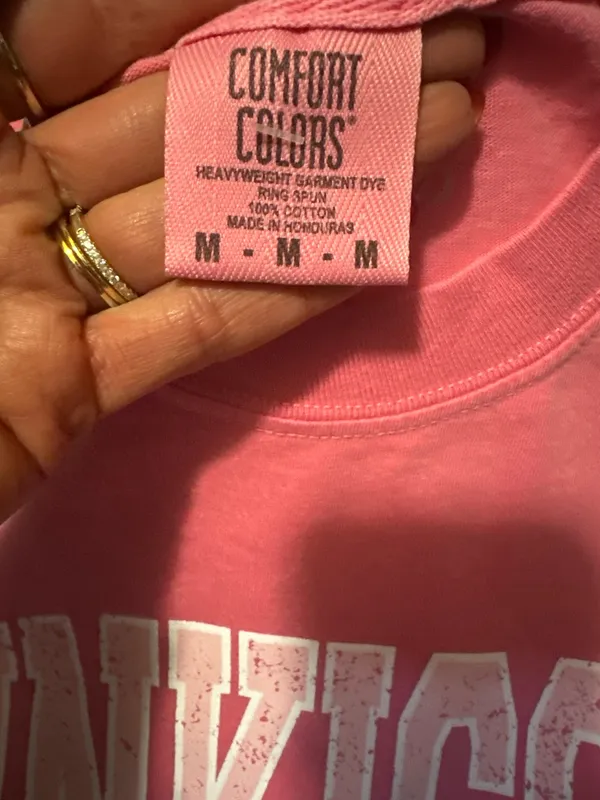 Comfort Colors T-Shirt Sunkissed Pink Colorblock - Image 2