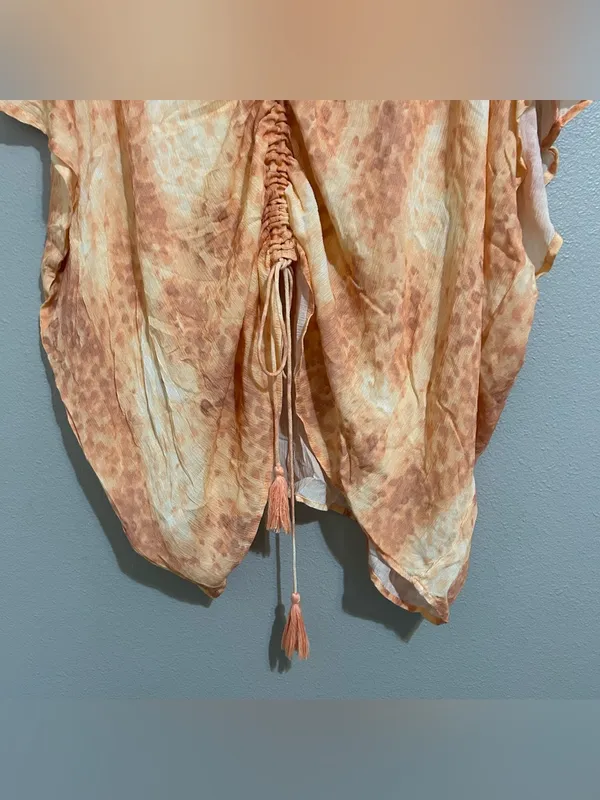 Free People Y2k Valencia Ruched Drawstring Kimono Swim Cover Up Women’s One Size - Image 5