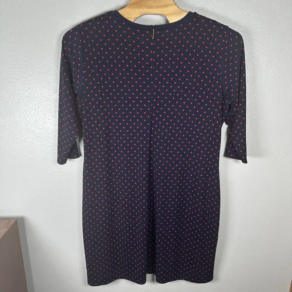 Lauren Ralph Lauren Navy Blue Red Polka Dot Midi Dress Plus Size‎ 3X 3/4 Sleeve - Image 4
