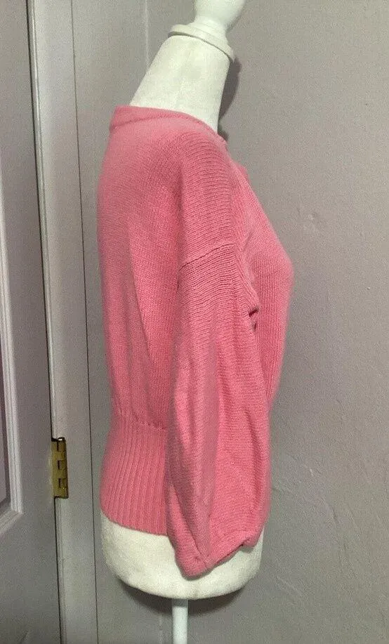 Knitted & Knotted Light Pink Knit Half Sleeve Blouse XS - Image 3