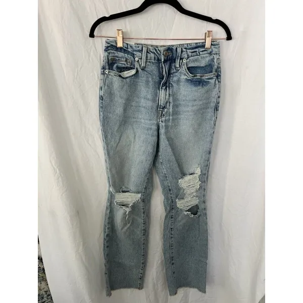 Good American Good Boy distressed Denim Blue Jeans Size 4/27 NEW!‎ - Image 7
