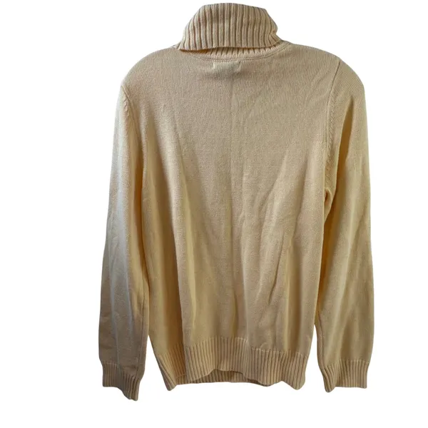 Croft & Barrow Womens Pale Yellow Turtleneck Knit Sweater NWT Size Large - Image 2