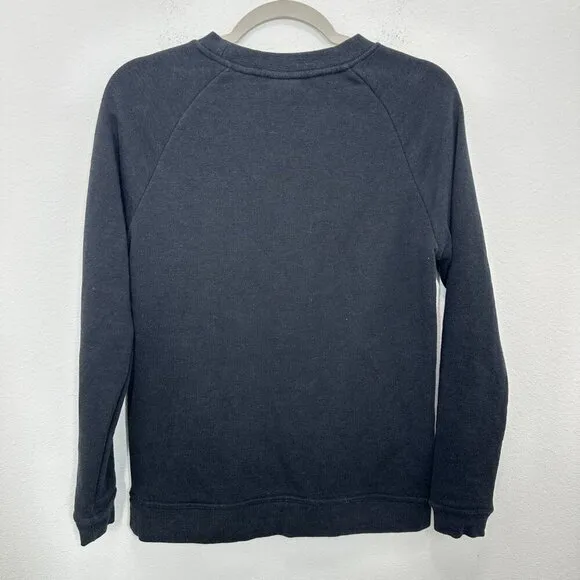 Nike Women's‎ Size XS Black Crewneck Sweatshirt Logo Pockets Casual Outdoors - Image 2