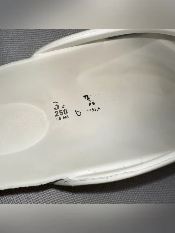 Birkenstock White Rubber Toe Post Thong Size 8 Women Size 6 Men - Image 5
