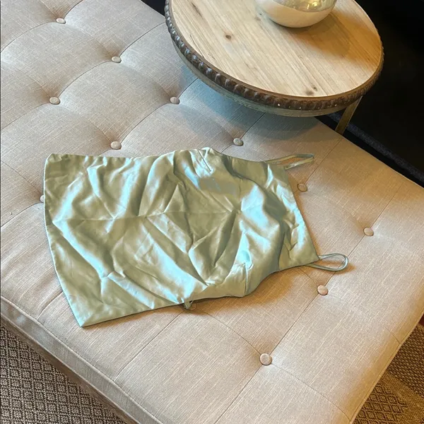 Zara Satin Mint Green Backless Top Size XS - Image 3