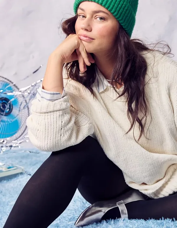 Aerie Like Candy Chunky Knit Crew Sweater - Image 3
