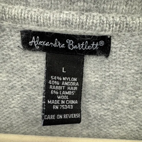 Alexandra Bartlett Angora Lambswool Blend Mohair Zip Front Cardigan Sweater Lg - Image 8