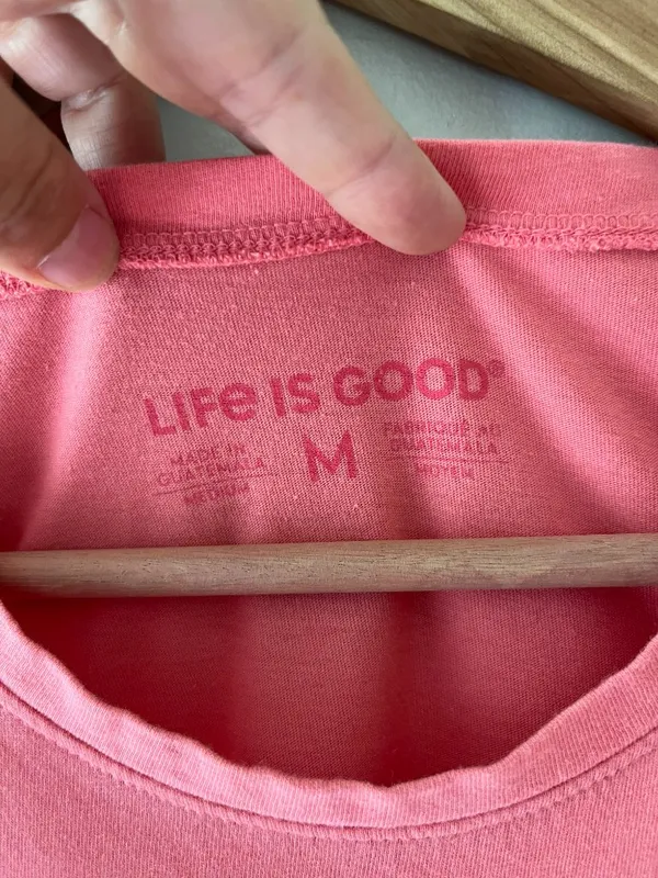 Life is Good Sz M Coral Pink Tank top Pullover Cotton - Image 3